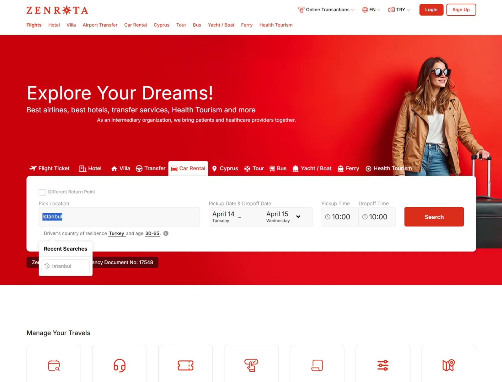 Car Rental Sales Website