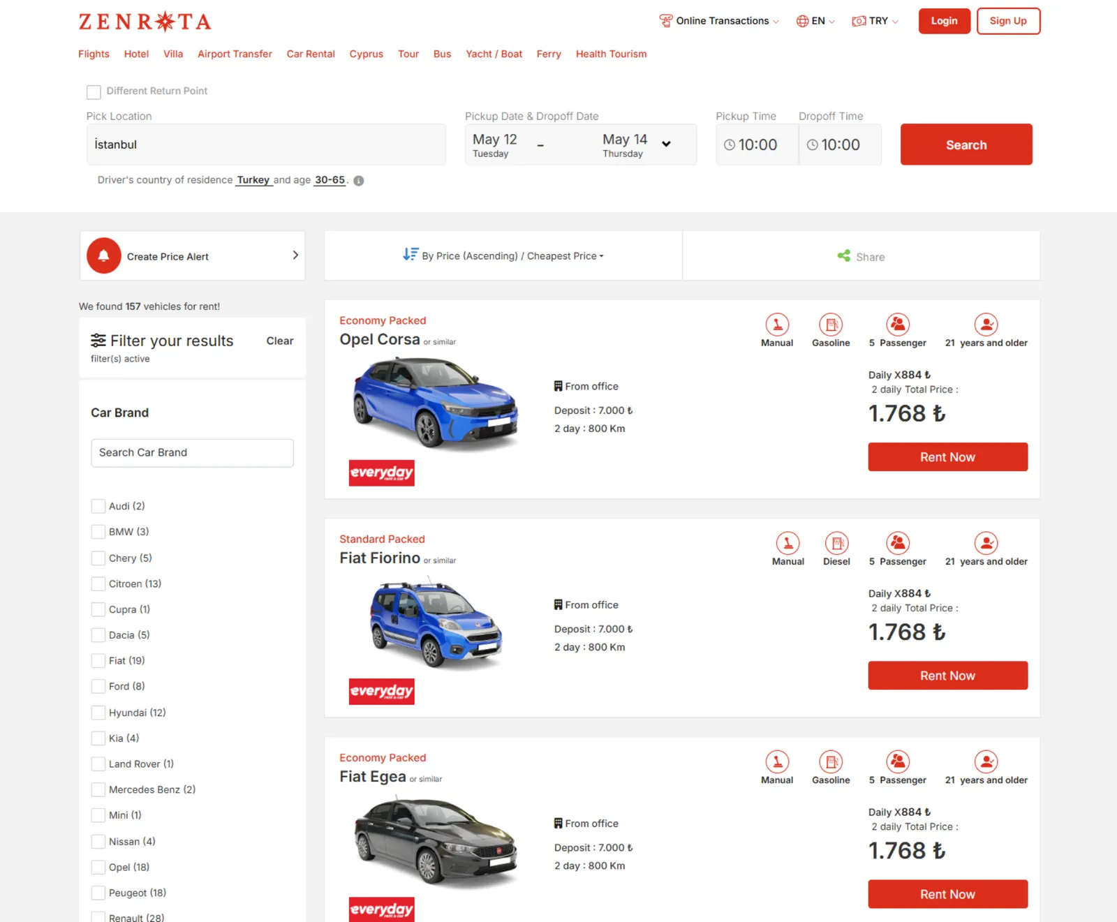 Vehicle Listing & Filtering