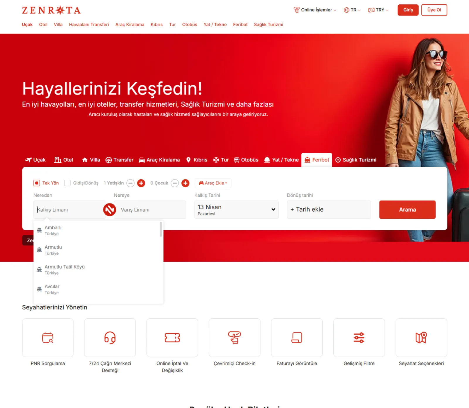 Feribot Arama & Sonuçlar