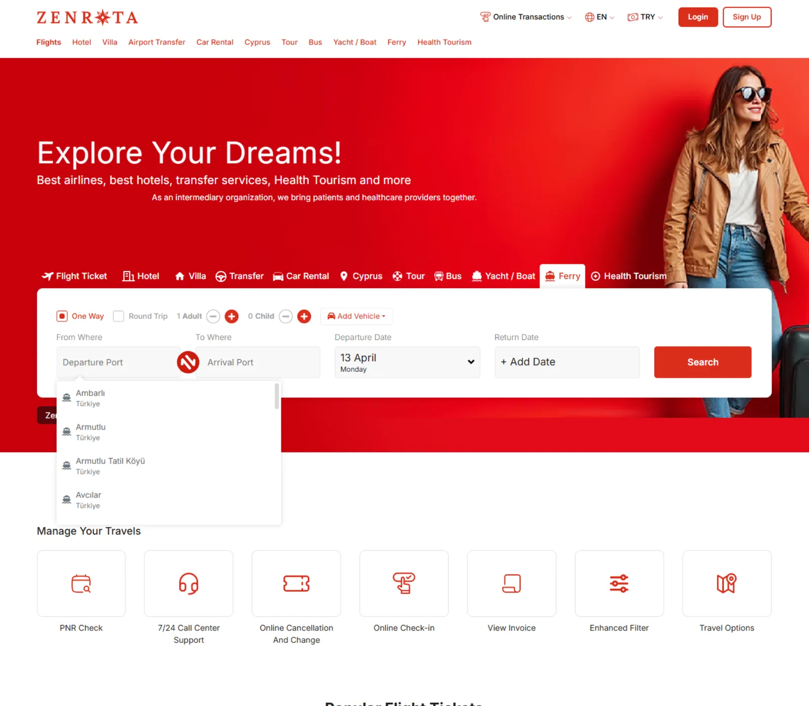 Ferry Search & Results