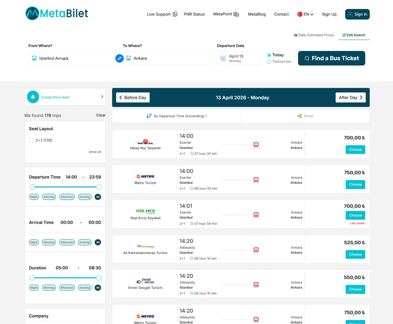 Trip Listing & Filtering