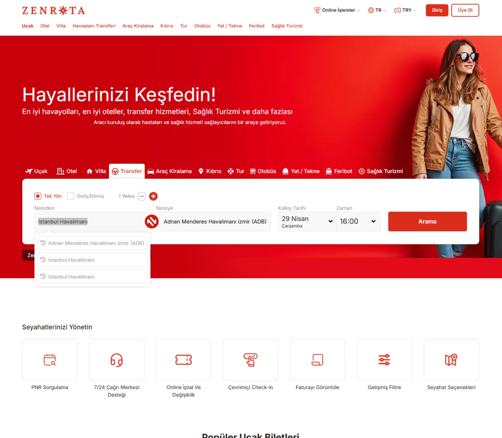 Transfer Arama & Rezervasyon